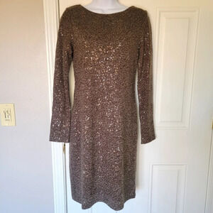 Alice And Olivia Nola Sequin Mesh Back Dress S